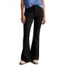 Chinohose MARC O'POLO DENIM "aus kompakter Interlock-Qualität", Damen, Gr. XXS, Normalgrößen, schwarz, Obermaterial: 74% Viskose, 21% Polyamid, 5% Elasthan, unifarben, casual, bootcut fit normal, Hosen