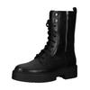 Schnürstiefelette GEOX "Geox Stiefelette Leder", Damen, Gr. 40, schwarz, Leder, casual, Schuhe