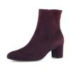Stiefelette GABOR, Damen, Gr. 36, lila (beere), Veloursleder, unifarben, elegant, Schuhe, Blockabsatz, Businessstiefelette in bequemer Schuhweite G (= weit)