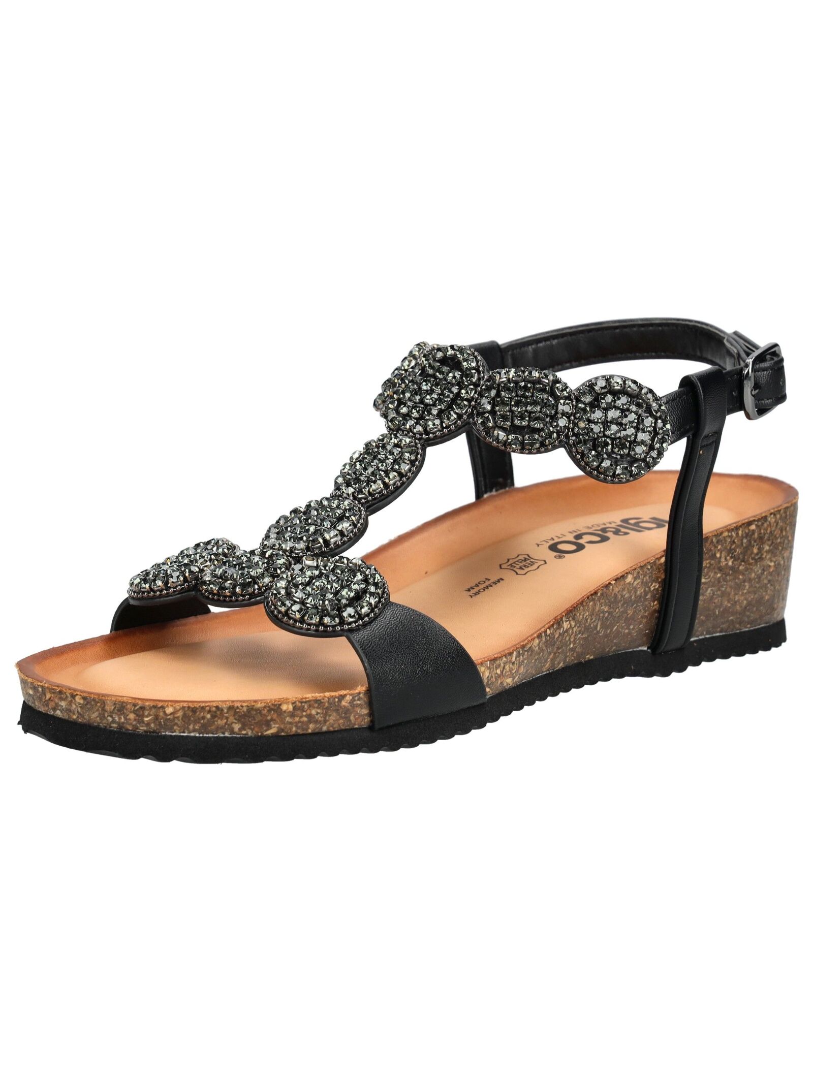 Riemchensandale IGI & CO "IGI & CO Sandalen Nappaleder", Damen, Gr. 39, schwarz, Nappaleder, Schuhe