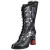 High-Heel-Stiefel LAURA VITA "LAURA VITA Stiefel Leder/Textil", Damen, Gr. 39, schwarz, Leder, Textil, casual, Schuhe