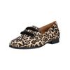 Slipper GABOR "Gabor Slipper Leder", Damen, Gr. 38, braun (leopard), Leder, casual, Schuhe