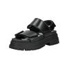 Riemchensandale BUFFALO "Buffalo Sandalen Lederimitat", Damen, Gr. 38, schwarz, Lederimitat, casual, Schuhe