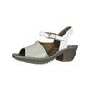 Riemchensandale FLY LONDON "Fly London Sandalen Leder", Damen, Gr. 41, weiß (silber, weiß), Leder, casual, Schuhe
