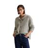 Cardigan MARC O'POLO DENIM "aus kuscheligem Schurwolle-Alpaka-Mix", Damen, Gr. S, grau (stone melange), Obermaterial: 60% Schurwolle, 16% Polyamid, 12% Polyacryl, 12% Alpaka, unifarben, casual, relaxed fit, Rundhals, Langarm Rippbündchen, Strickjacken