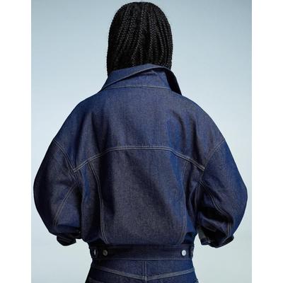 Bershka Oversize Denim Jacket Women Xs Navy