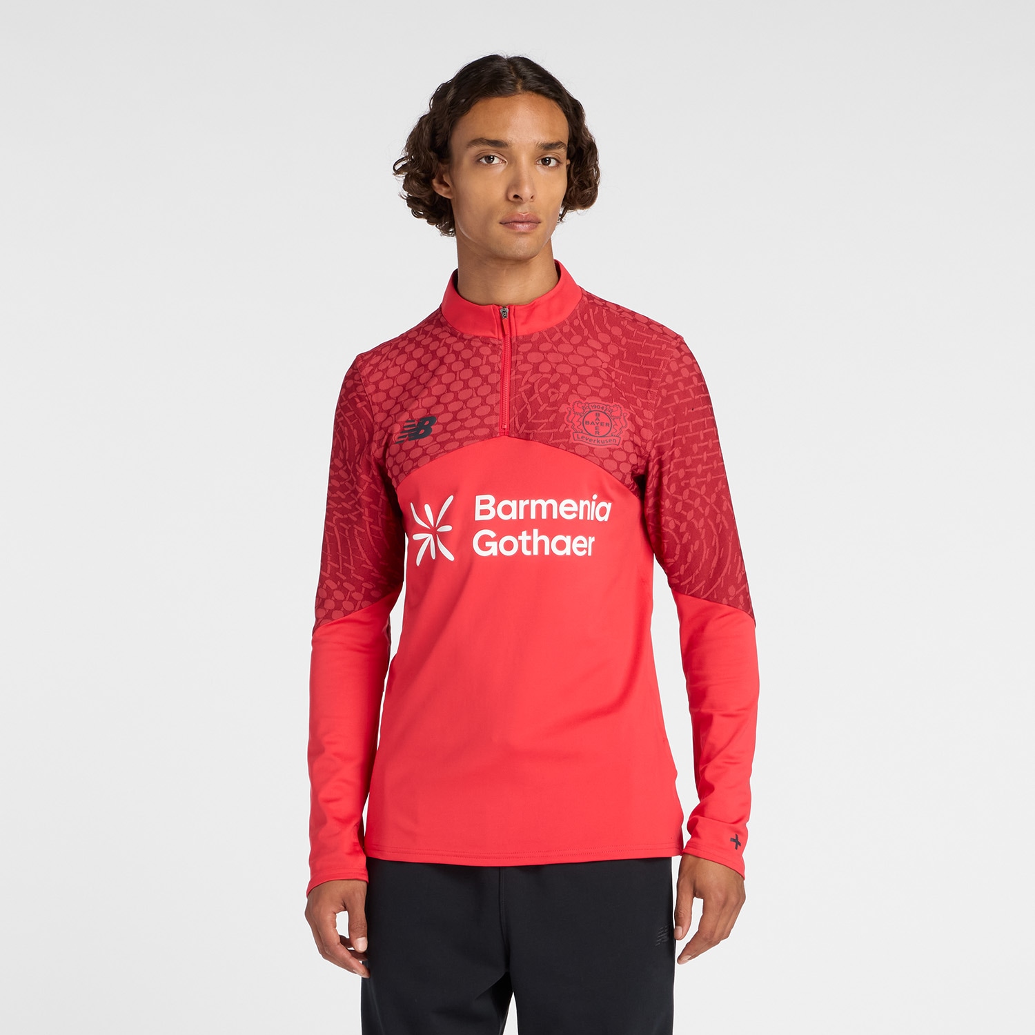 Trainingsshirt NEW BALANCE "BAYER 04 LEVERKUSEN MIDLAYER", Herren, Gr. XL, weiß, Obermaterial: 85% Polyester, 15% Elasthan, Shirts
