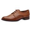 Schnürschuh TAMARIS, Damen, Gr. 36, braun (cognac), Leder, elegant, Schuhe, Blockabsatz, Halbschuh, Businessschuh mit Ziernähten