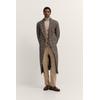 Langmantel BUGATTI "Loose Fit", Herren, Gr. 48, 80, braun, 54% Wolle, 20% Polyacryl, 18% Polyamid, 8% Polyester, kariert, elegant, loose fit, Langarm normaler Saum, Mäntel, Zwei-Reiher mit Glencheck-Karo