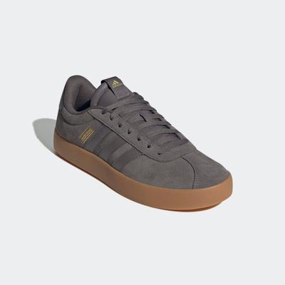 Sneaker ADIDAS SPORTSWEAR "VL COURT 3.0", Gr. 43, charcoal, charcoal, gold metallic, Leder, Synthetik, sportlich, Schuhe, inspiriert vom Design des adidas samba Image