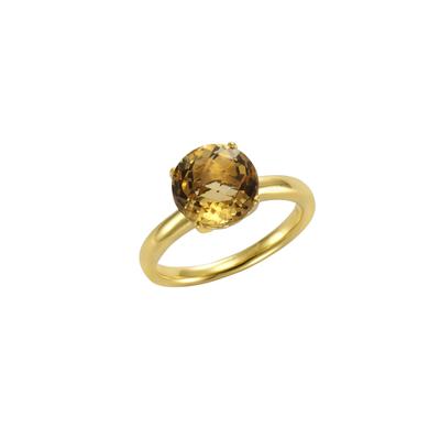 Jamelli Ring Silber 925 vergoldet mit echtem Citrin 10mm Image