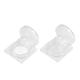 30pcs Clear Empty Compact Box 36mm Blusher Round Flip Lid Makeup Powder Container Square Bottom Plastic Case(Clear With Pan)