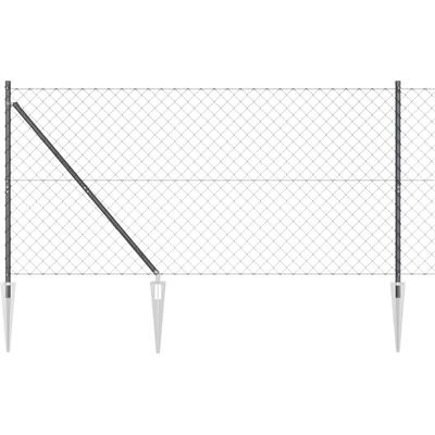 Zaunpfostenset Grau 1.2 x 10 m Verzinkter Stahl Vidaxl Image
