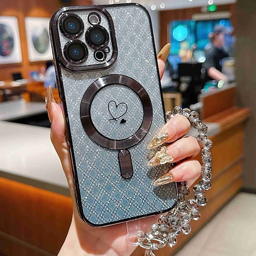 telefono Custodia Per iPhone 17 Pro Max 17 Air 16 Pro Max 15 Pro Max 16e 14 Pro Max 13 Pro Max Copertura Posteriore con Cordino Supporta la Ricarica Wireless Non Ingiallente Gradiente di Colore Fibra