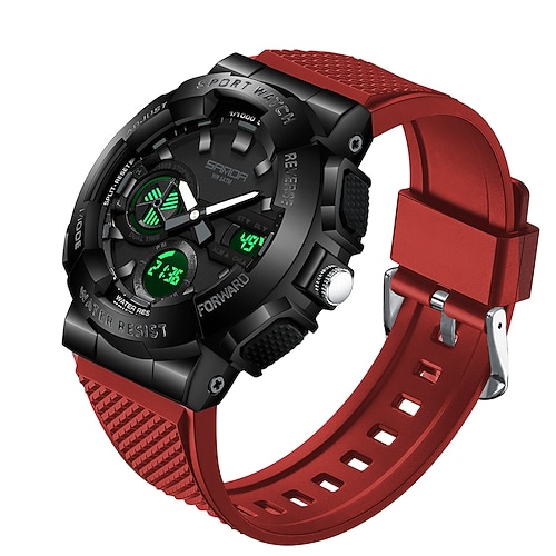 Sanda, orologio da polso digitale da uomo di lusso di alta marca, militare, impermeabile, sportivo, con doppio display, 3365