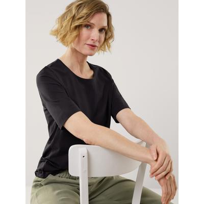 Walbusch Damen Baumwoll-Basic-Shirt Halbarm Schwarz Image