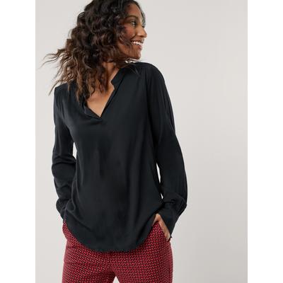 Walbusch Damen Easy Care Viskose Bluse Schwarz Image