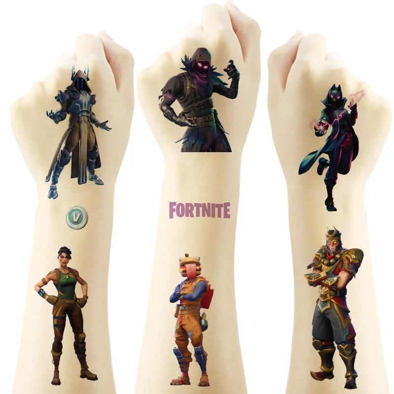Fortnites Serie Aufkleber Hot Game Arm Temporäre Tattoos Wasserdichte Körperkunst DIY Dekoration Niedliche Fake Tattoo Lustiges Geburtstagsgeschenk Image