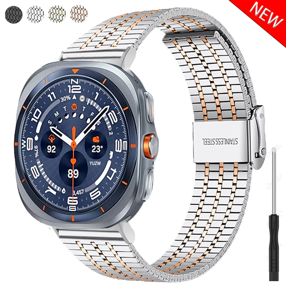 Metallarmbänder für Samsung Galaxy Watch Ultra (2025), 47 mm, keine Lücken, Edelstahlband für Galaxy Watch 8 8Classic 46 mm, 40 mm, 44 mm Image