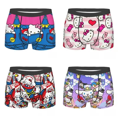 Sommer heißverkaufte neue Hello Kitty Ptint Herren-Sport-Boxershorts Pantie Trunks Unterwäsche lose atmungsaktive schnell trocknende Unterwäsche Image