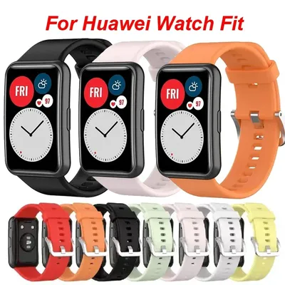 Silikon Original Strap Für Huawei Uhr Fit Armband Smartwatch Armband Für Huawei Uhr Fit Neue Ersatz Weiche Armband Image