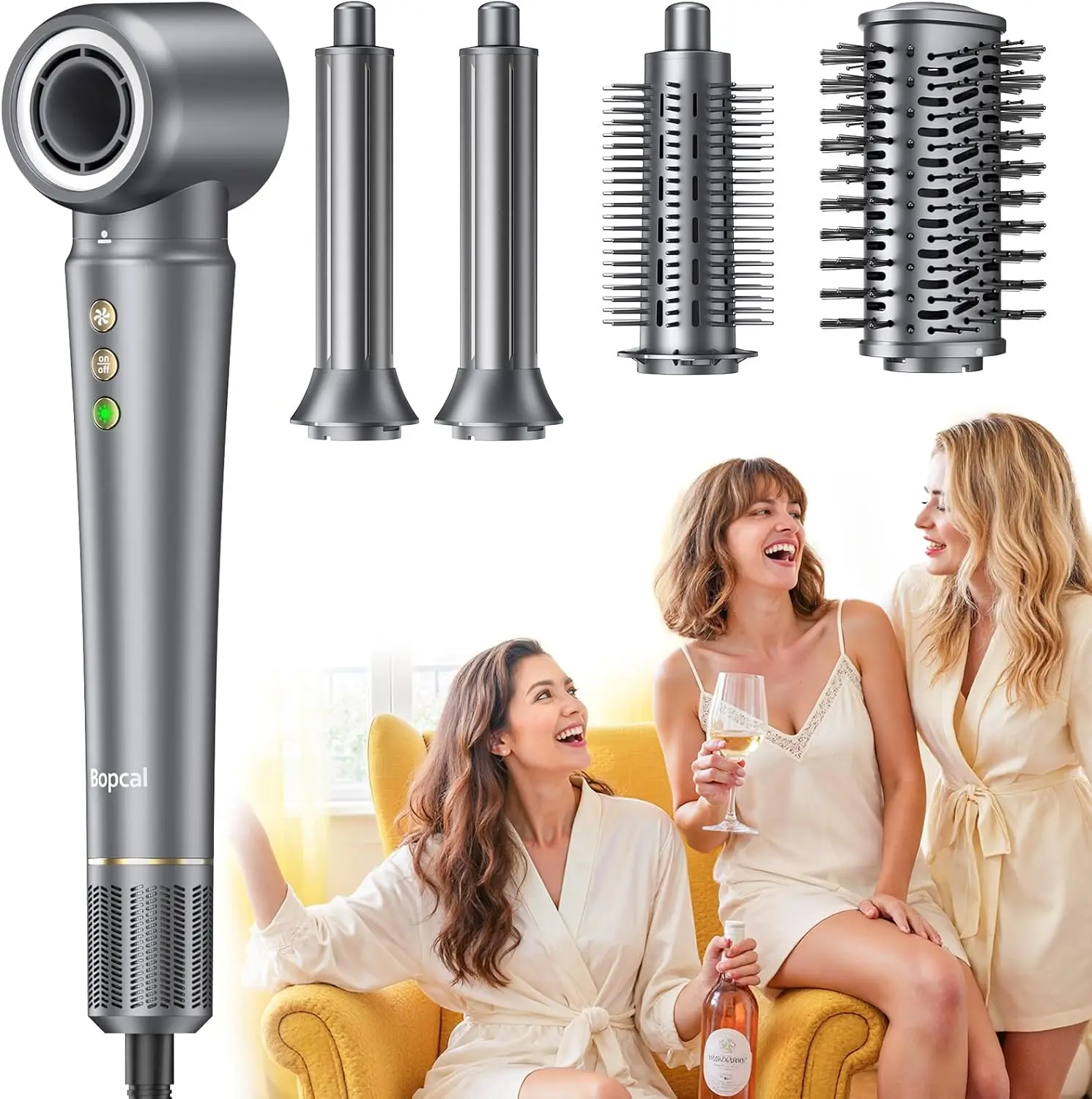 5-in-1-Haartrockner, 160000 U/min, Hochgeschwindigkeits-Haarstyler zum schnellen Trocknen, Multi-Haarstyler mit automatischem Luft-Lockenstab für Frauen Image