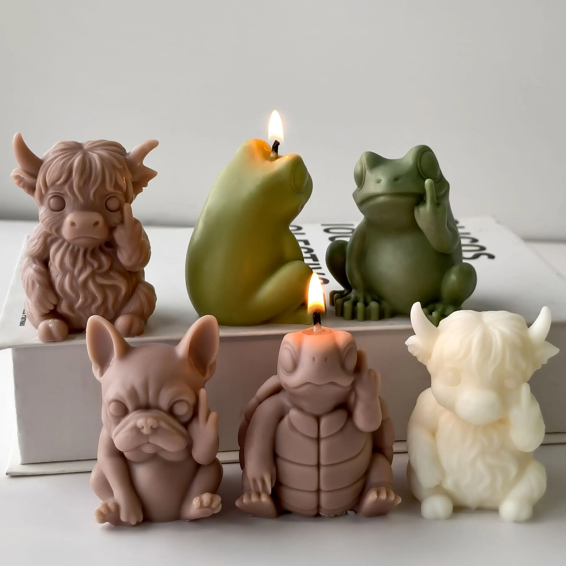 3D Tier Kerze Silikonform DIY Hund Frosch Wachsform Gips Dekor Handwerk Zuhause Aroma Diffusor Geschenkherstellung Image