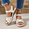 Klassische Frauen Schuhe Sommer frauen Sandalen Mode Hohl Keile Sandalen Retro Solide Nähen Plus Größe Rom Schuhe