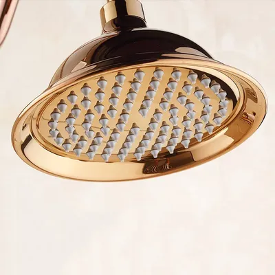 Stainless steel Gold Rainfall Shower Head Shower Faucet Head Bathroom Replace Rain Showerhead Antique Brass Showerhead Accessory