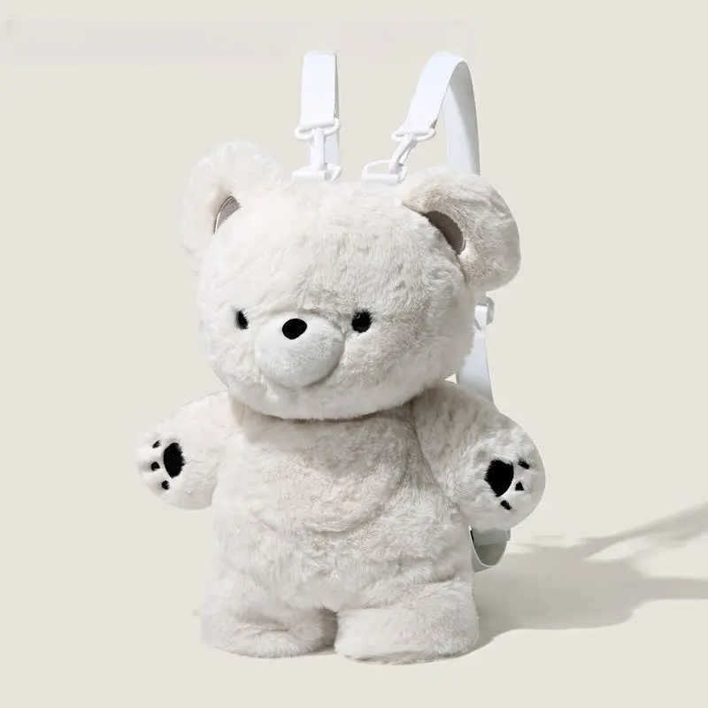 Lolita Fish Bear Zaino in peluche carino da donna Zaino versatile in morbido peluche Zaino per bambole in cartone animato Zaino carino per feste femminili per ragazze