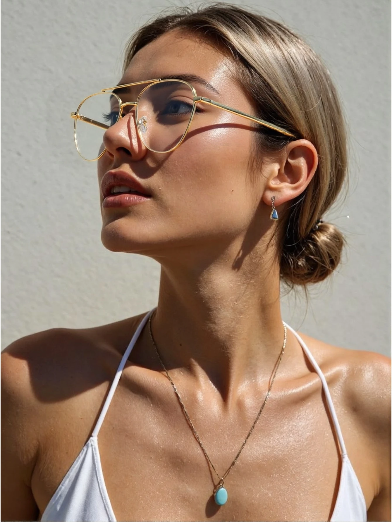 Neuer flacher, modischer, schlichter Bilderrahmen aus Metall, Retro-Spiegel, Unisex. Image