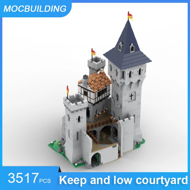 MOC Bausteine Halten und Niedrigen Hof Erweiterung DIY Montieren Ziegel Schloss Modell Display Sammlung Kreative Spielzeug Geschenke Image
