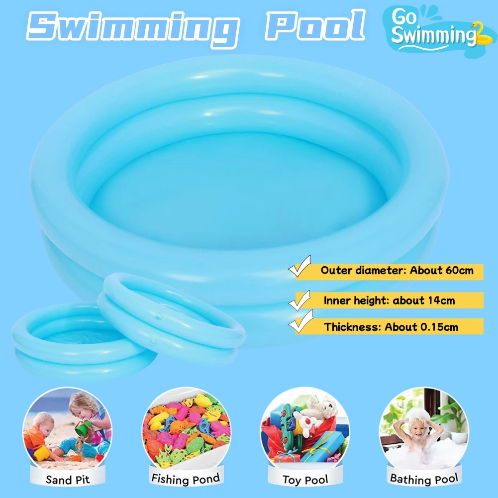 60CM Runde Aufblasbare Baby Kleinkinder Sommer Schwimmen Pool Tragbare Aufblasbare Kinder Kleine Pumpe Pool Für Indoor Outdoor Image