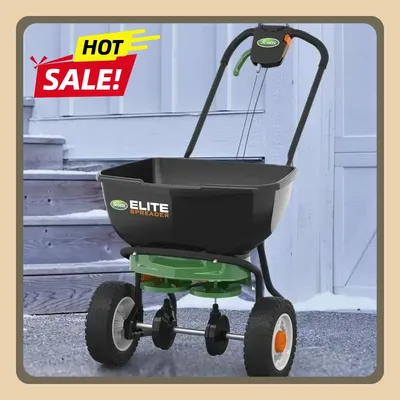 Elite Spreader for Grass Seed Holds up to 20,000 sq.ft., Fertilizer, Salt, Ice Melt, Durable Push Spreader Product