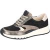 Keilsneaker WALDLÄUFER "H-APRIL", Damen, Gr. 8 (42), schwarz, silberfarben, creme, Nappaleder, Veloursleder, Nubukleder, kontrastfarbene Details, sportlich, Schuhe, Bequemschuh, Halbschuh, Schnürschuh, komfortable Weite H (= sehr weit)