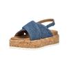 Plateausandaletten LAZAMANI "Lazamani Sandalen Leder", Damen, Gr. 38, blau (denim), Leder, casual, Schuhe