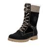 Winterstiefel REMONTE, Damen, Gr. 42, schwarz (schwarz, beige), Leder, Lederimitat, Textil, kontrastfarbene Details, casual, Schuhe, Schnürboots, Stiefelette mit wasserabweisender Tex-Ausstattung