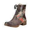 Schnürstiefelette LAURA VITA "LAURA VITA Stiefelette Lederimitat/Textil", Damen, Gr. 36, grau (taupe), Lederimitat, Textil, casual, Schuhe