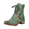 Schnürstiefelette LAURA VITA "LAURA VITA Stiefelette Lederimitat/Textil", Damen, Gr. 39, grün, Lederimitat, Textil, casual, Schuhe