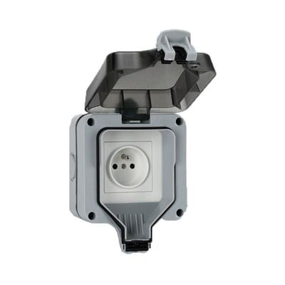 IP66 Outdoor spritzwassergeschützte einreihige regenfeste Plug-in-Box wasserdichte Außensteckdose, Image
