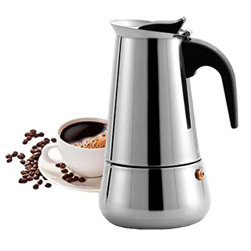 Machine à café en acier inoxydable, cafetière expresso, latte, percolateur, cuisinière, standardisation Moka Pot, 2 pièces, 4 pièces, 6 pièces, 9/12 pièces