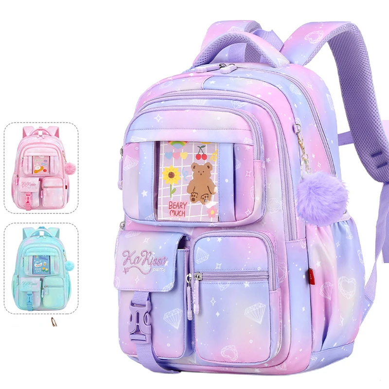Sacs d'école pour enfants filles rose princesse sacs à dos orthopédiques école primaire étudiant étanche fille Bookbag enfants cartables