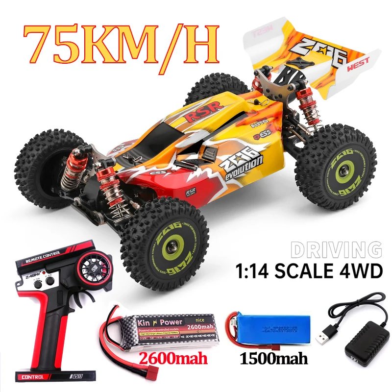 WLtoys 144016 144001 144010 4WD RC voiture 2.4G 35/60/75 KM/H voiture de course à grande vitesse tout-terrain dérive télécommande véhicule jouets cadeau