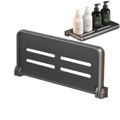 Shower Rack Organizer Foldable Aluminum Wall-Mounted Shelf for RV Folding Display RV Wall Shelves for Shower Gel Shampoo