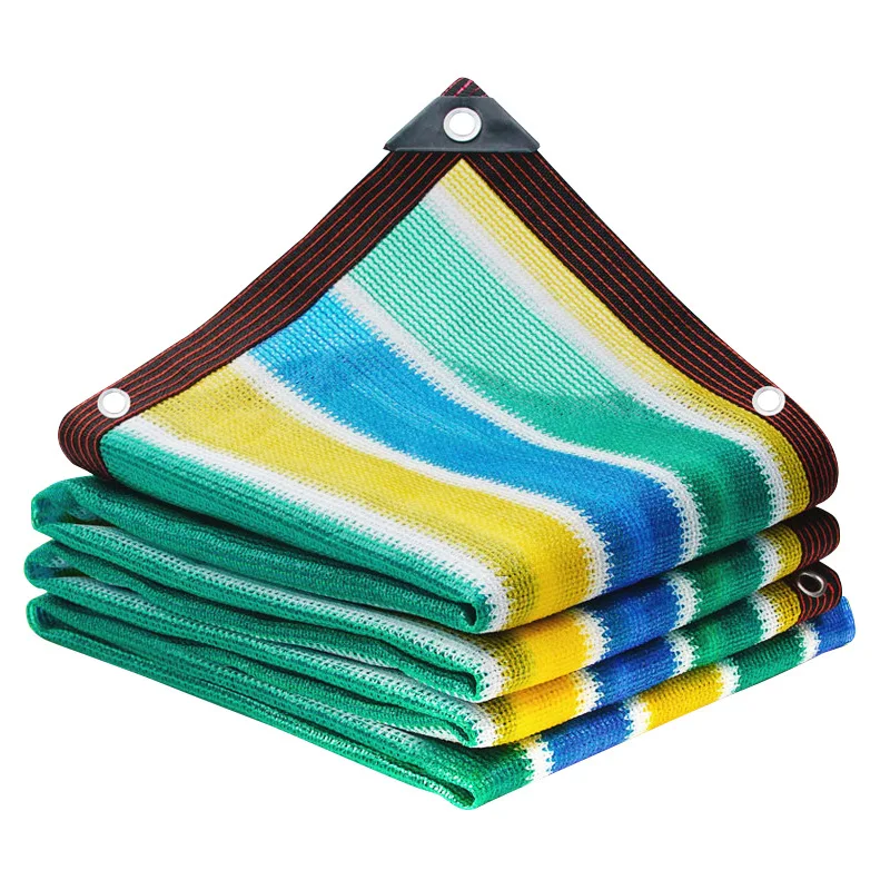 Sonnenschutz-Netzstoff, gestreifte Kante, Ösen, Pergola, Pflanzen, Gewächshaus, Gärten, Terrasse, 90 % Sonnenschutznetz, UV-Schutz Image