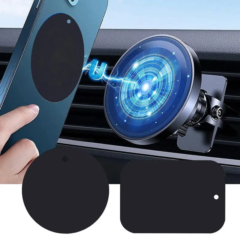 Magnetische Metall Platte Für Auto Telefon Halter Universal Eisen Blatt Disk Aufkleber Halterung Handy Magnet Ständer Für Telefon Fällen Image