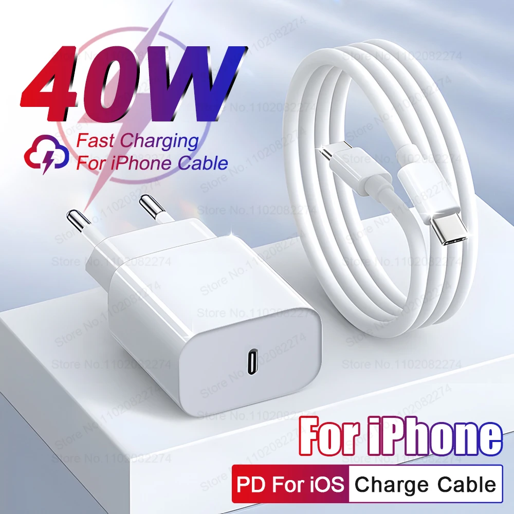 PD 40W USB C Ladegerät Für iPhone 16 15 14 13 12 11 Pro Max Plus Schnelle Lade USB C Typ C Kabel Für iPad Air Ladegerät Zubehör Image