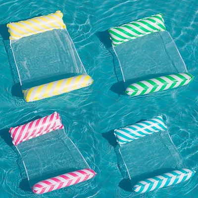 Foldable Water Hammock Floating Lounger Inflatable Pool Mat Floating Recliner Bed Swimming Air Mattress Pool Accessories