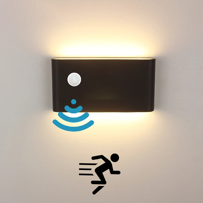 Im freien Wasserdichte Wand Lampe Sensor Wand Lampe Menschlichen Körper Sensor Wand Lichter Aluminium Induktion Veranda Lampe Hof Lampe Leuchte