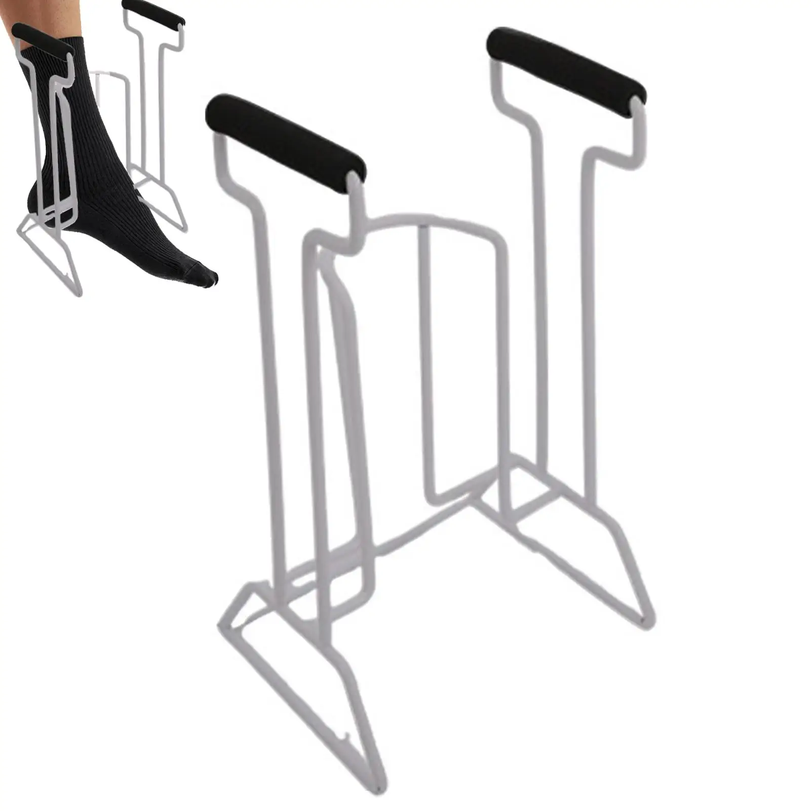 Sockenhilfe für Kompressionssocken, leicht zu greifende Sockenhilfe, Kompressionssockenhilfsgerät, hilft beim Anziehen von Socken, Gerät gegen Rostsocken Image